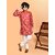 PrintCultr Boys Festive & Party Kurta and Pyjama Set (Red)