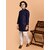 PrintCultr Boys Festive & Party Kurta and Pyjama Set (Dark Blue)