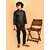 PrintCultr Boys Festive & Party Kurta and Pyjama Set (Black)