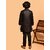 PrintCultr Boys Festive & Party Kurta and Pyjama Set (Black)