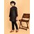 PrintCultr Boys Festive & Party Kurta and Pyjama Set (Black)