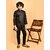 PrintCultr Boys Festive & Party Kurta and Pyjama Set (Black)