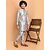 PrintCultr Boys Festive & Party Kurta and Pyjama Set (Silver)