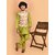 PrintCultr Boys Festive & Party Kurta, Waistcoat and Pyjama Set (Green)