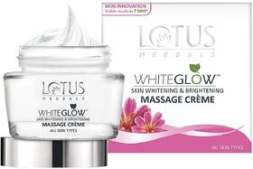 Lotus Herbals Whiteglow Skin Whitening  Brightening Massage Cream 50G
