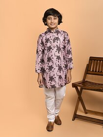 PrintCultr Boys Festive & Party Kurta and Pyjama Set (Pink)