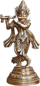 Sambhaav The Flute of Devotion Lord Krishna Brass Sculpture