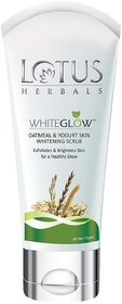 Lotus Herbals Whiteglow Oatmeal  Yogurt Skin Whitening  Brightening Scrub, 100G