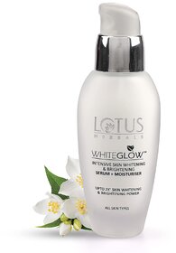 Lotus Herbals Whiteglow Intensive Skin Whitening  Brightening Serum + Moisturiser For All Skin Types  30Ml