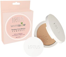 Lotus Herbals Whiteglow Flawless Complexion Compact - Rich Ivory C1  Matte Look  Spf 25  Anti Pollution  10G