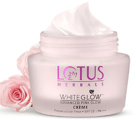 Lotus Herbals Whiteglow Advanced Pink Glow Brightening Cream  Spf 25  Pa+++  For Dark Spots  Anti-Pollution 50G