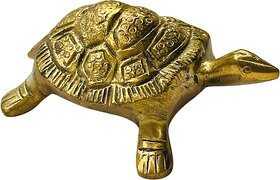 Sambhaav Handcrafted Brass Turtle Dcor for Home A Timeless Symbol of Patience (4 Inch)