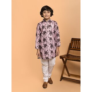 PrintCultr Boys Festive & Party Kurta and Pyjama Set (Pink)