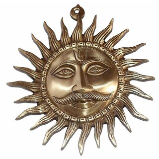 Sambhaav Brass Surya Dev Wall Chakra  Symbol of Prosperity and Vitality (10 Inch)