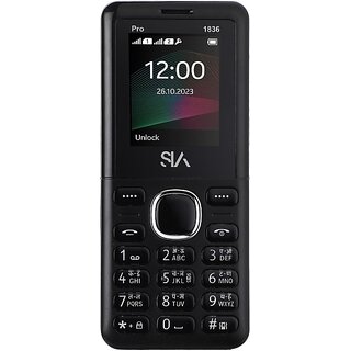 Sia 1836 (Dual Sim, 1.77 inch Display 1000mAh Battery Black)