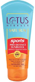 Lotus Herbals Safe Sun Sports Pro-Defence Sunblock  Spf 100  Pa+++  Preservative Free 80G
