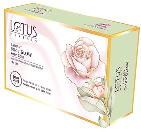 Lotus Herbals Radiant Bridalglow Rose Gold Skin Illuminating Facial Kit  5 Easy Steps  Paraben Free Pack Of 1  57G