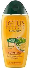Lotus Herbals Kera-Veda Soyashine Soya Protein  Brahmi Shampoo  Preservative Free Shampoo All Hair Types  200Ml