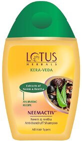 Lotus Herbals Kera-Veda Neemactiv Neem  Reetha Anti Dandruff Shampoo  For All Hair Types  150Ml