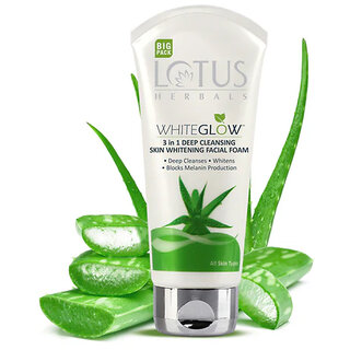 Lotus Herbals Whiteglow 3 In 1 Deep Cleansing Skin Whitening Facial Foam 200G
