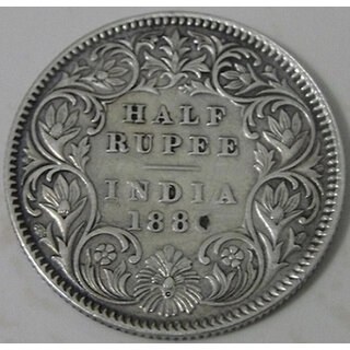 half rupees 1880 silver coin