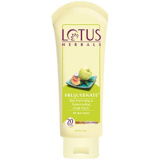 Lotus Herbals Frujuvenate Skin Perfecting  Rejuvenating Fruit Face Pack  For All Skin Types  120G