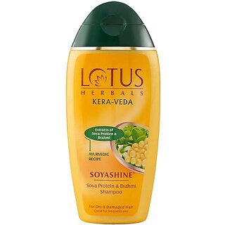 Lotus Herbals Kera-Veda Soyashine Soya Protein  Brahmi Shampoo  Preservative Free Shampoo All Hair Types  200Ml