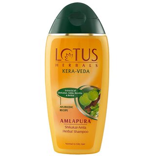 Lotus Herbals Kera-Veda Amlapura Shikakai - Amla Herbal Shampoo  Daily Use Shampoo  For Normal To Oily Hair  200Ml