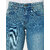 Zaahii Women's boyfriend high waist ankle length distress air force blue denim jeans