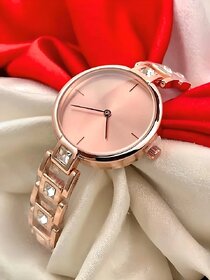 New Luxury Rose Gold Ladies Party Wear Quartz Watch Fashion Clock Wrist Watches Analog Watch For Women