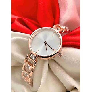New Model Rose Gold Party Wear Ladies Fashion Clock Quartz Wrist Watch For Girls Analog Watch For Women