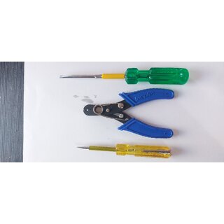 Strip cutter with screwdriver and tester