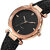 Premium Quality Casual Branded Designer Black 4 Point Dial Leather Belt Analog Watch For Women
