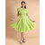 Granth Fashion Women Light Green Printed Half Sleeve Cotton Blend Dress