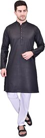 PrintCultr Men Kurta and Pyjama Set (Black)