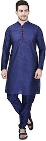 PrintCultr Men Kurta and Pyjama Set (Dark Blue)