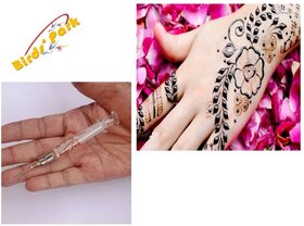 Heena Needle Glass syringe 2ml with 10pcs steel needle different size - Best for Mehandi(Henna) Lovers Birds' Park