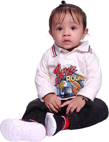 Kid Kupboard Cotton Baby Boys Sweatshirt, Light Pink, Full-Sleeves, 12-18 Months KIDS7205