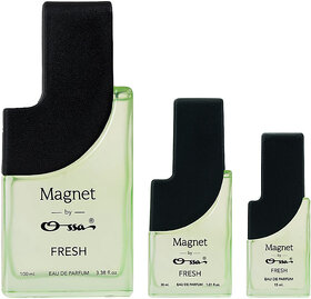 Ossa Magnet Fresh Unisex Eau De Parfum 100ml, 30ml, 15ml Long Lasting Perfume Combo for Men And Women (Pack Of 3)