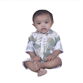 Kid Kupboard Cotton Baby Boys Shirt and Short Set, Multicolor, Half-Sleeves, 12-18 Months KIDS7183