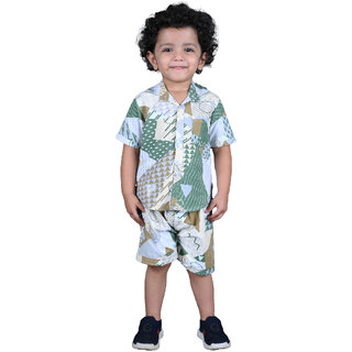 Kid Kupboard Cotton Baby Boys Shirt and Short Set, Multicolor, Half-Sleeves, 4-5 Years KIDS7184