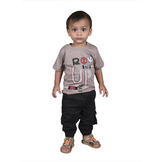 Kid Kupboard Cotton Baby Boys T-Shirt, Dark Purple, Half-Sleeves, 2-3 Years KIDS7194