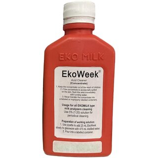 EKO WEEK Combo Milk Analyser Cleaners  EKO MILK Machine Cleaner  Safe for Copper  safe for All Type of Milk Analysers  Combo pack 200ml each EKO DAY And EKO WEEK (Red)