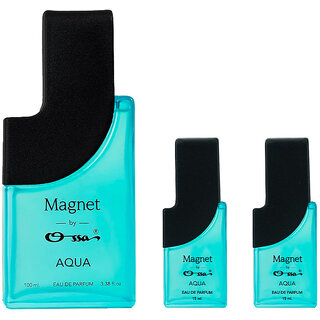 Ossa Magnet Aqua Unisex Eau De Parfum 100ml, 15ml &15ml Perfume Combo for Men & Women Long Lasting Fragrance (Pack Of 3)