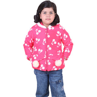 Kid Kupboard Cotton Girls Jacket, Pink, Full-Sleeves, 7-8 Years KIDS7227