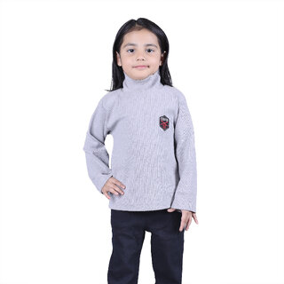 Kid Kupboard Cotton Girls Sweatshirt, Grey, Full-Sleeves, 6-7 Years KIDS7230