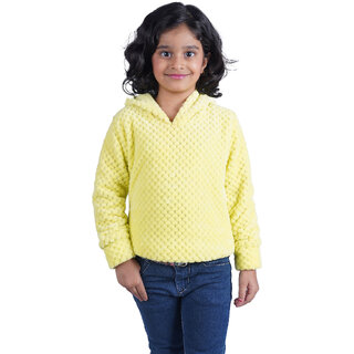 Kid Kupboard Cotton Girls Sweatshirt, Yellow, Full-Sleeves, 7-8 Years KIDS7232