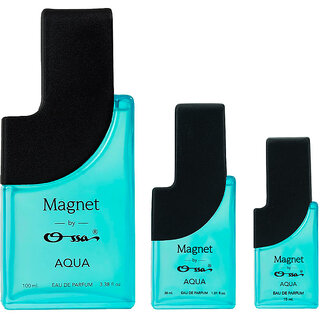 Ossa Magnet Aqua Unisex EDP 100ml, 30ml, 15ml Long Lasting Perfume Combo For Men And Women (Pack Of 3)
