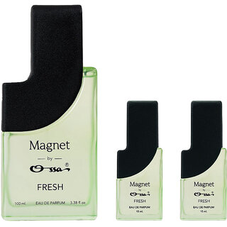 Ossa Magnet Fresh 100ml, 15ml, 15ml Unisex Eau De Parfum Long Lasting Perfume Combo for Men And Women (Pack Of 3)