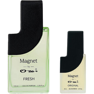 Ossa Magnet Fresh 100ml, Original 30ml Unisex Eau De Parfum Long Lasting Perfume Combo for Men And Women (Pack Of 2)